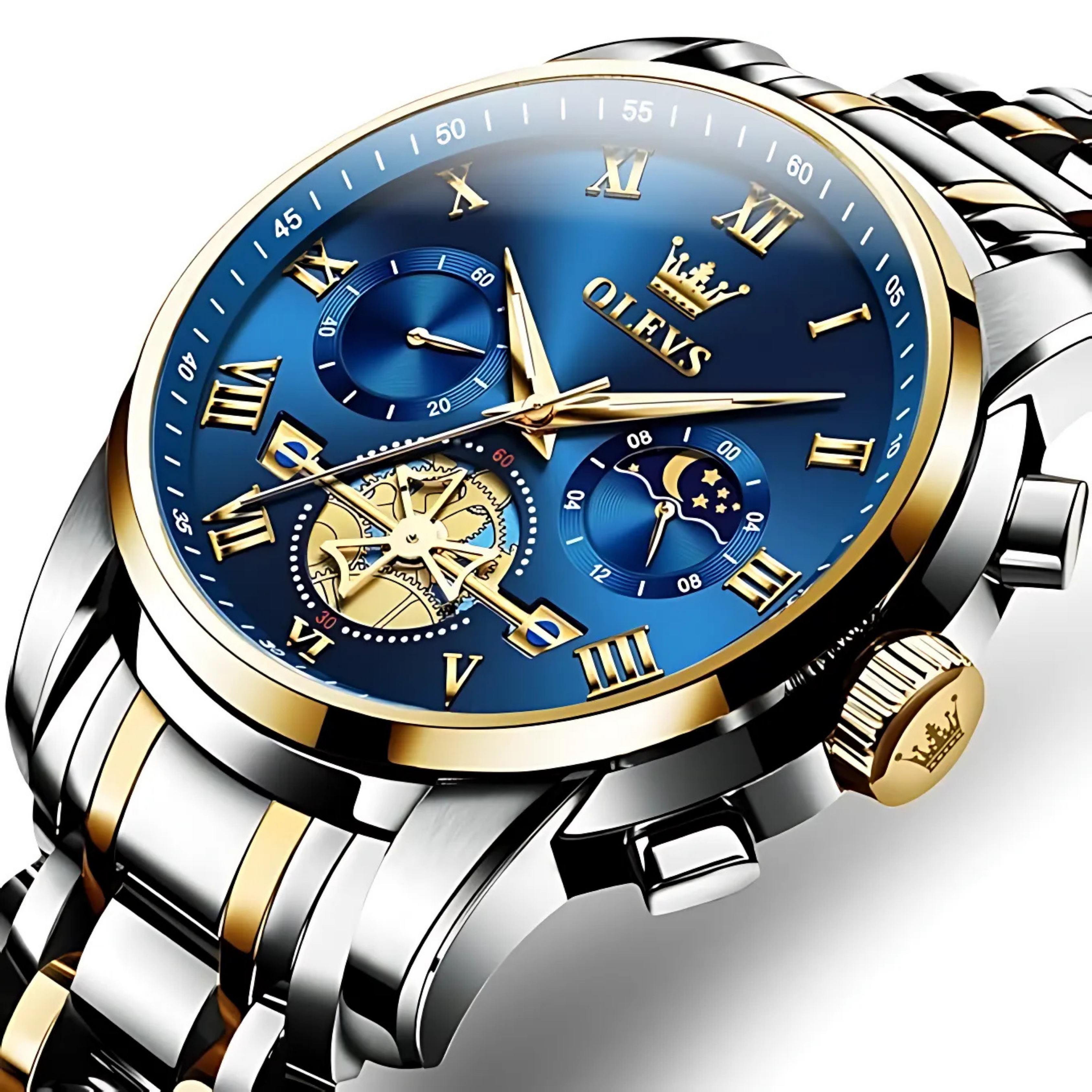 OLEVS Men's Analog Quartz Watch - Black Gold